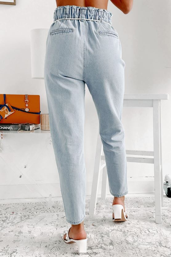 lett denim NanaMacs midtown møte ups straight leg paperbag jeans 402NJ03383