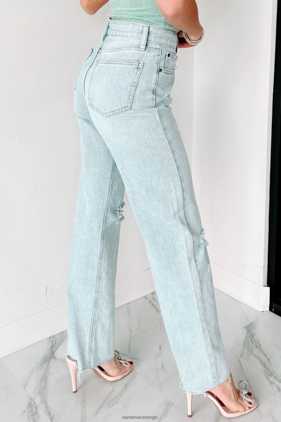 lett denim NanaMacs undervurdert high rise distressed straight leg jeans 402NJ03457