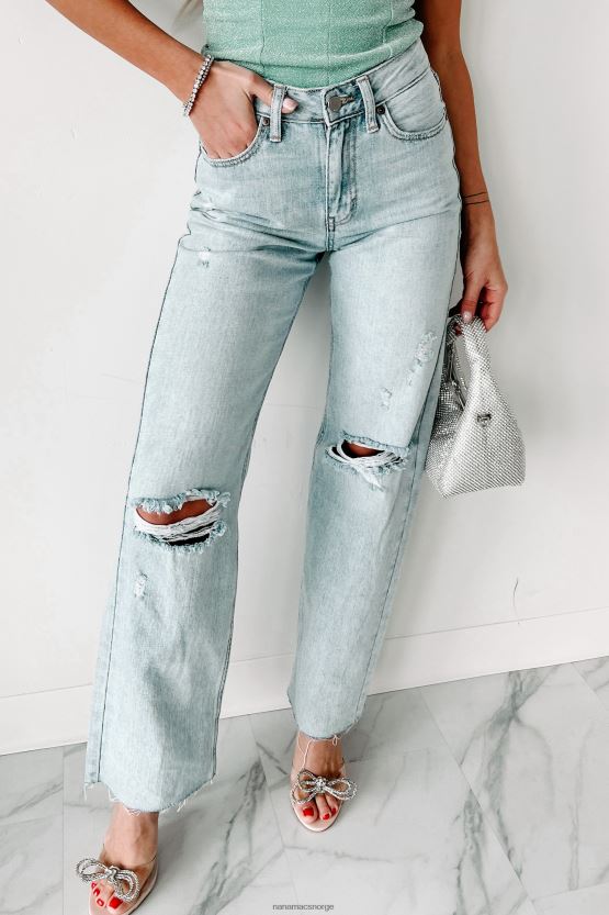 lett denim NanaMacs undervurdert high rise distressed straight leg jeans 402NJ03457