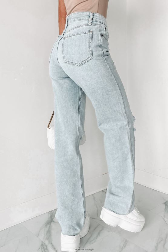lett denim NanaMacs undervurdert high rise distressed straight leg jeans 402NJ03457