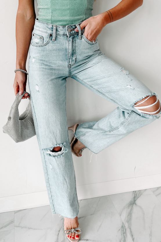 lett denim NanaMacs undervurdert high rise distressed straight leg jeans 402NJ03457