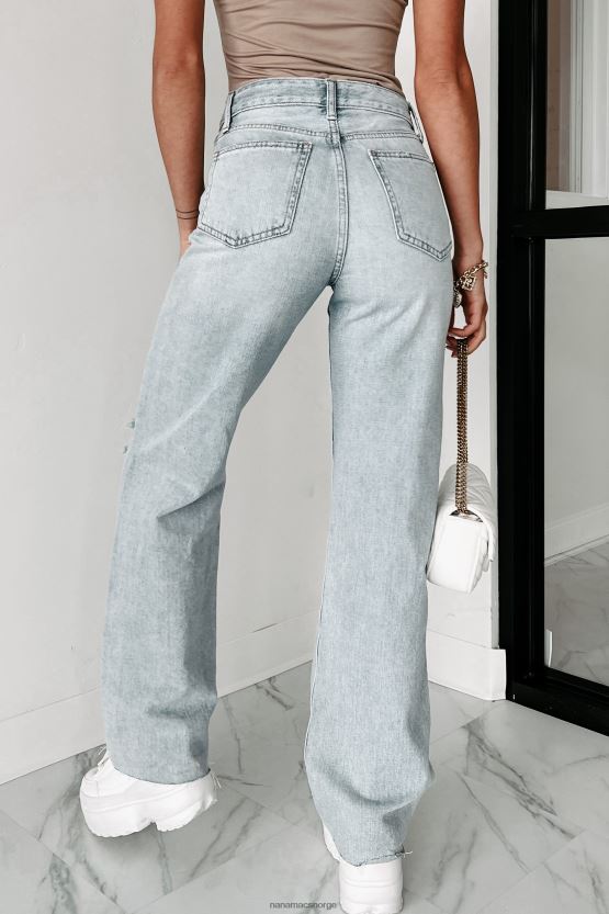 lett denim NanaMacs undervurdert high rise distressed straight leg jeans 402NJ03457