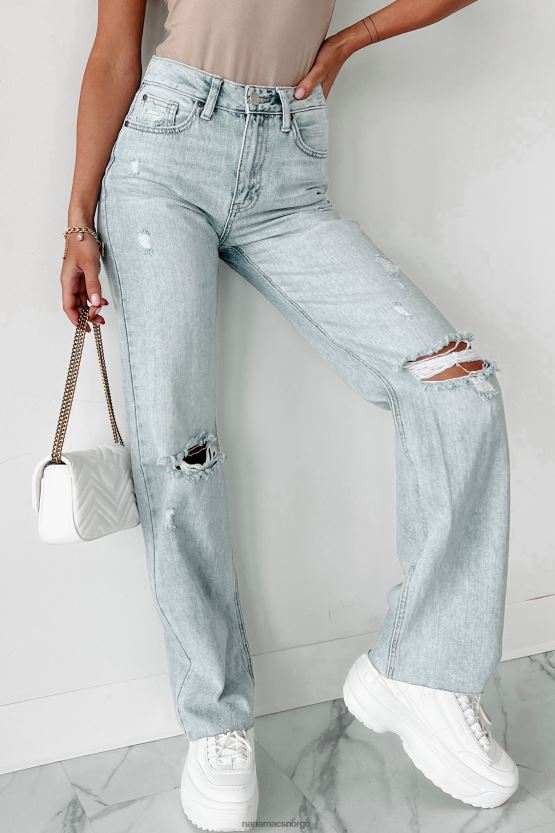 lett denim NanaMacs undervurdert high rise distressed straight leg jeans 402NJ03457