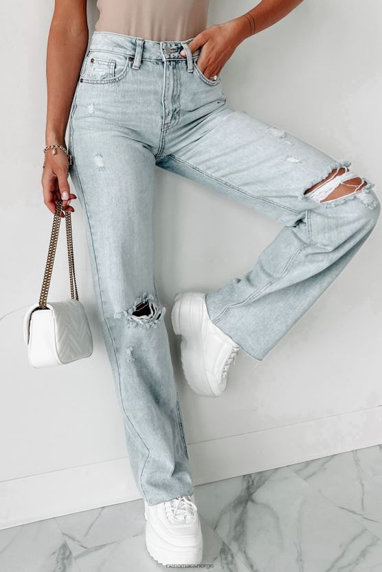 lett denim NanaMacs undervurdert high rise distressed straight leg jeans 402NJ03457