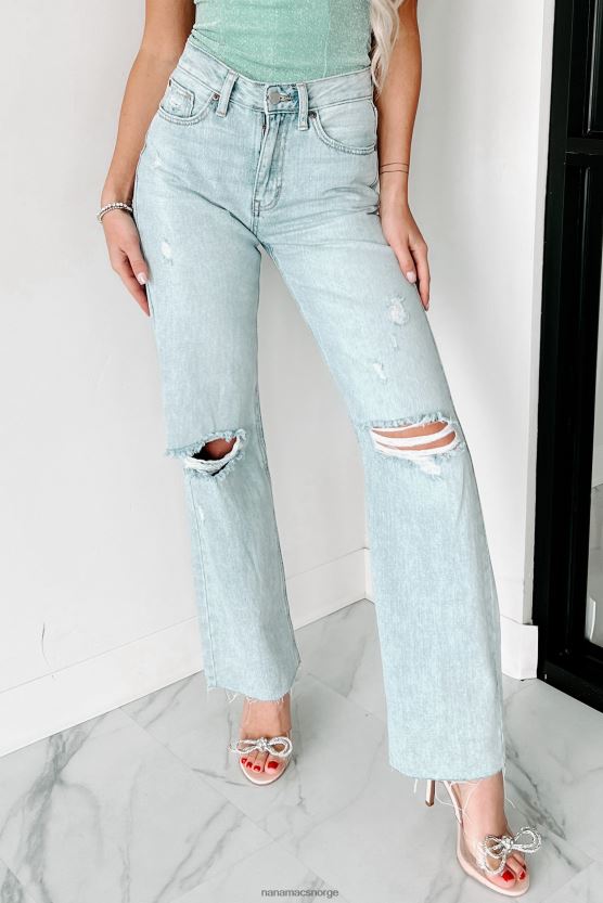 lett denim NanaMacs undervurdert high rise distressed straight leg jeans 402NJ03457