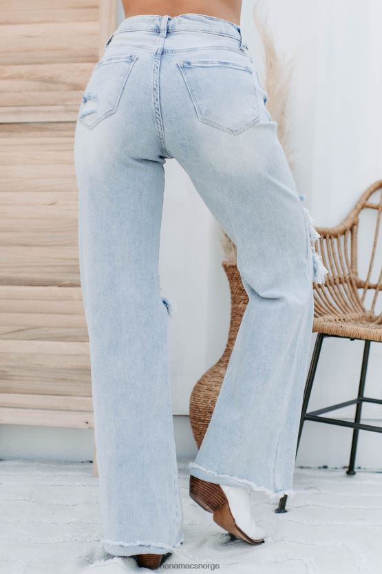lys NanaMacs abrielle high rise distressed hevet jeans med brede ben 402NJ03450