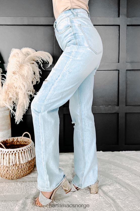 lys NanaMacs delanor høy stige distressed jeans med rette ben 402NJ03452