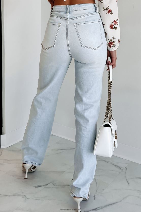 lys NanaMacs delanor høy stige distressed jeans med rette ben 402NJ03452