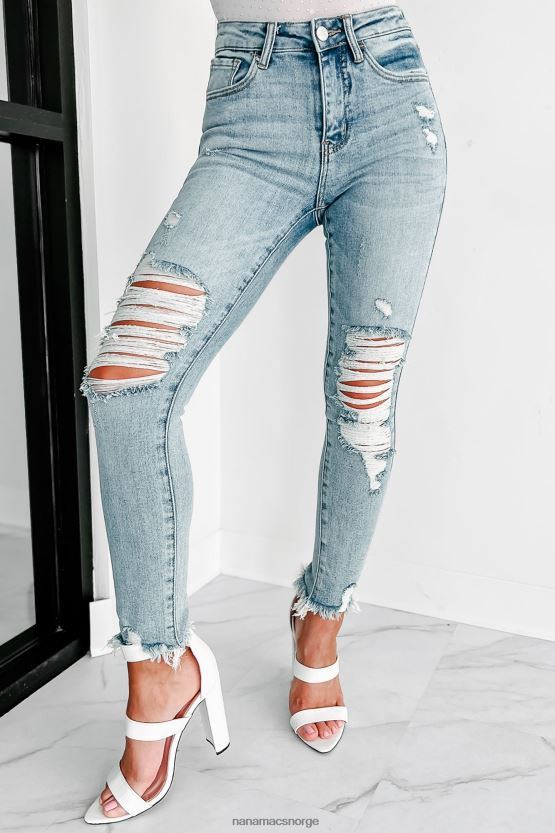 lys NanaMacs følelse av at det haster mellomhøye distressed steget skinny jeans 402NJ03490
