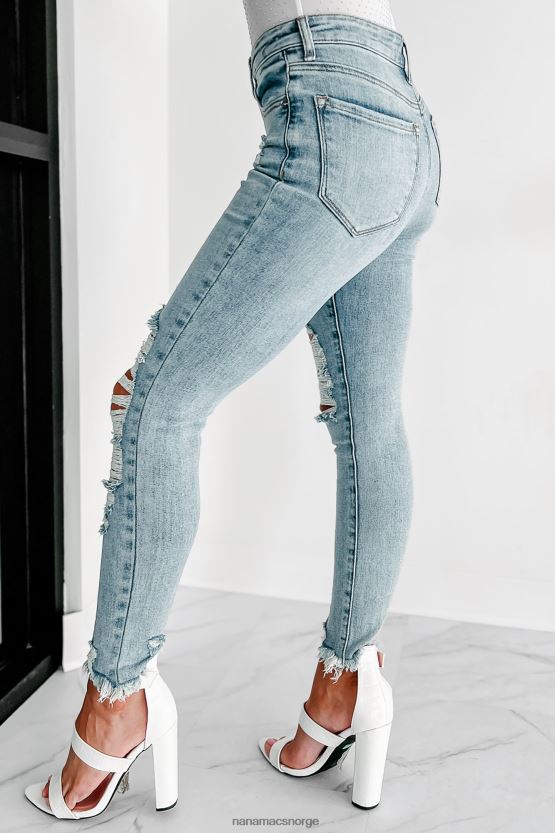 lys NanaMacs følelse av at det haster mellomhøye distressed steget skinny jeans 402NJ03490