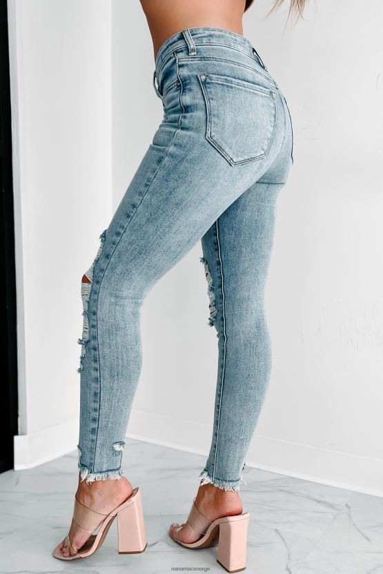 lys NanaMacs følelse av at det haster mellomhøye distressed steget skinny jeans 402NJ03490