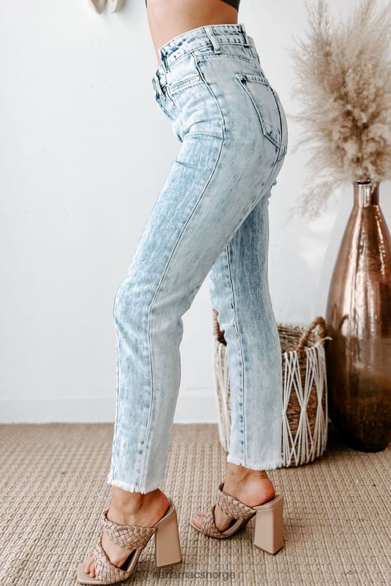 lys NanaMacs gripende oppmerksomhet høy stige midtsøm slanke rette jeans 402NJ03477