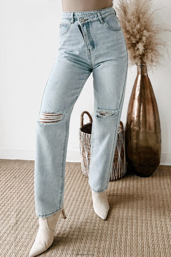 lys NanaMacs hayden cross-over mom jeans med høy midje 402NJ03504