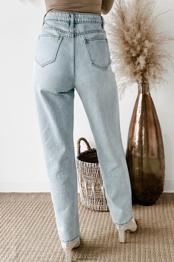 lys NanaMacs hayden cross-over mom jeans med høy midje 402NJ03504