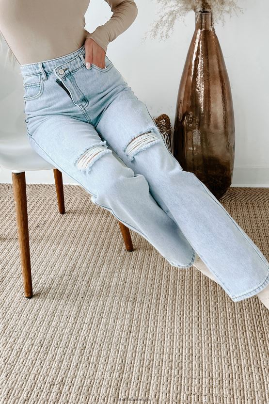 lys NanaMacs hayden cross-over mom jeans med høy midje 402NJ03504