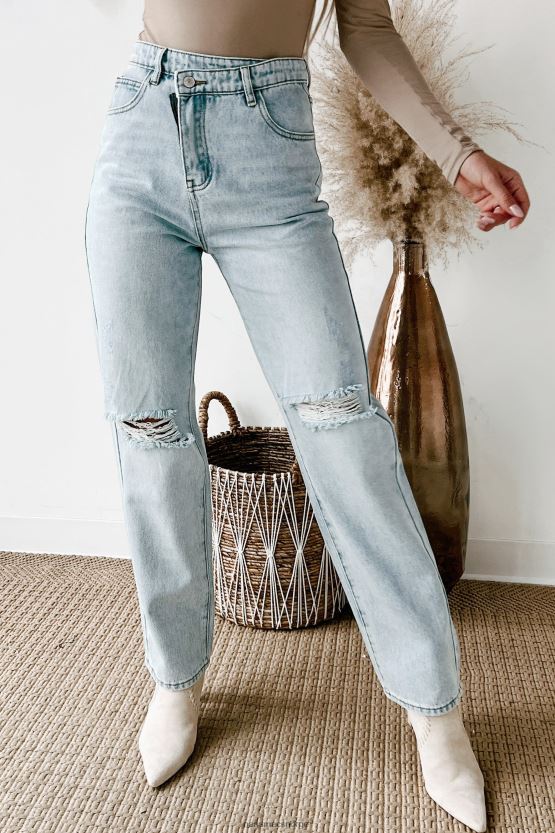 lys NanaMacs hayden cross-over mom jeans med høy midje 402NJ03504