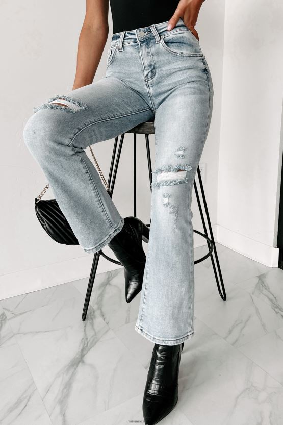 lys NanaMacs instant friends mid-rise distressed hevet jeans med rette ben 402NJ03495