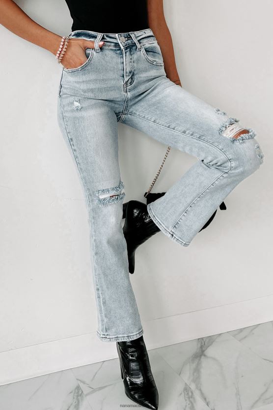lys NanaMacs instant friends mid-rise distressed hevet jeans med rette ben 402NJ03495
