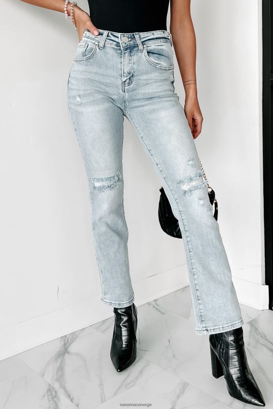 lys NanaMacs instant friends mid-rise distressed hevet jeans med rette ben 402NJ03495