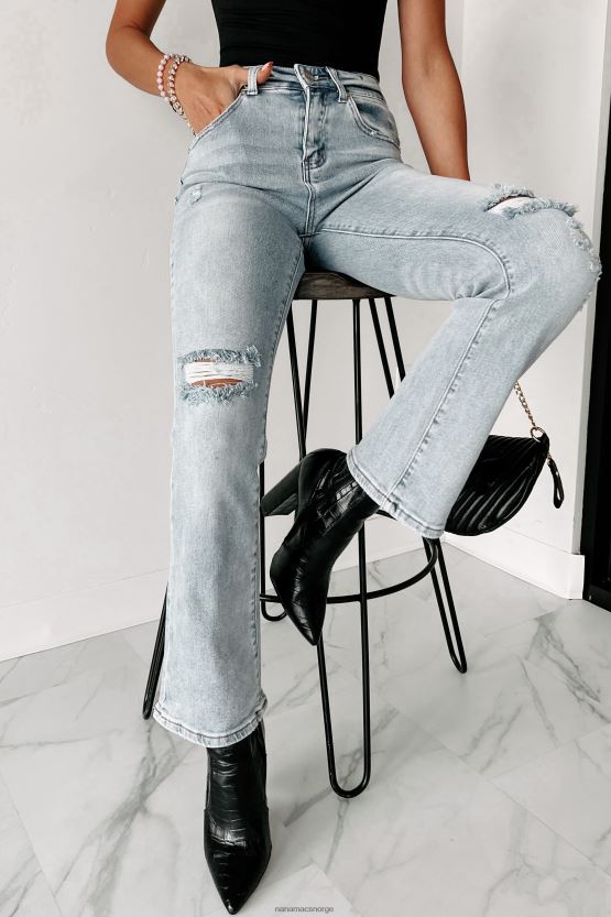 lys NanaMacs instant friends mid-rise distressed hevet jeans med rette ben 402NJ03495