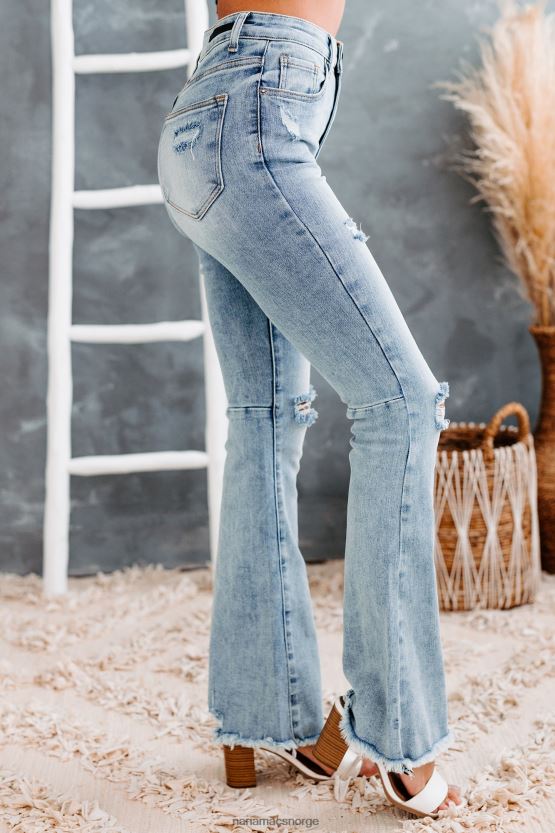 lys NanaMacs jumpin' the gun steget høyhus frynsete flare jeans 402NJ03468