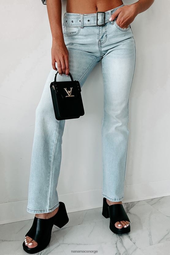 lys NanaMacs matchende vibes beltede lave jeans med cello flare 402NJ03508