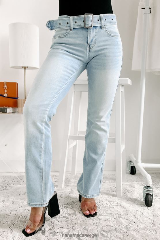 lys NanaMacs matchende vibes beltede lave jeans med cello flare 402NJ03508