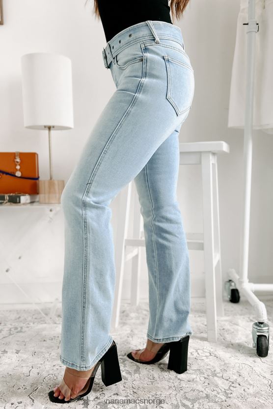 lys NanaMacs matchende vibes beltede lave jeans med cello flare 402NJ03508