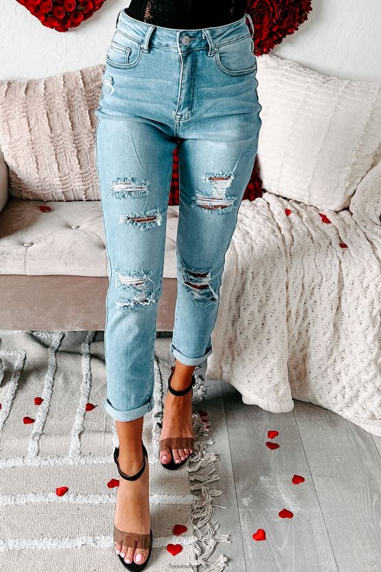 lys NanaMacs mavis high rise distressed mom jeans 402NJ03479