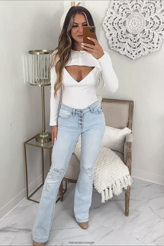 lys NanaMacs nyheter til meg distressed kancan flare jeans 402NJ03499