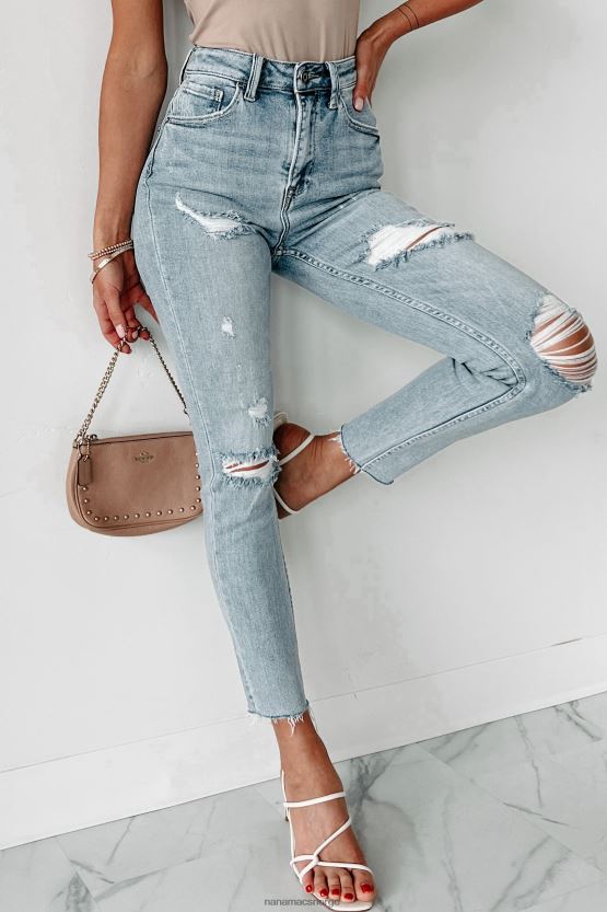 lys NanaMacs tisha high rise distressed avslappet passform skinny risen jeans 402NJ03428