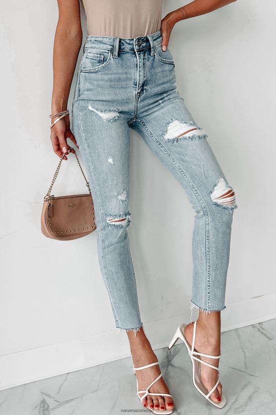 lys NanaMacs tisha high rise distressed avslappet passform skinny risen jeans 402NJ03428