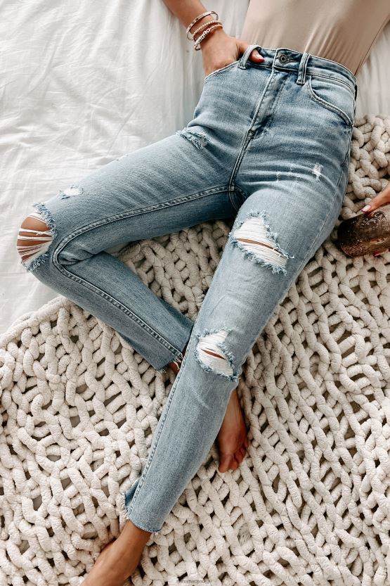 lys NanaMacs tisha high rise distressed avslappet passform skinny risen jeans 402NJ03428