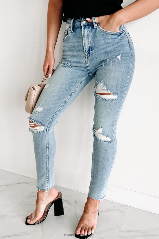 lys NanaMacs tisha high rise distressed avslappet passform skinny risen jeans 402NJ03428