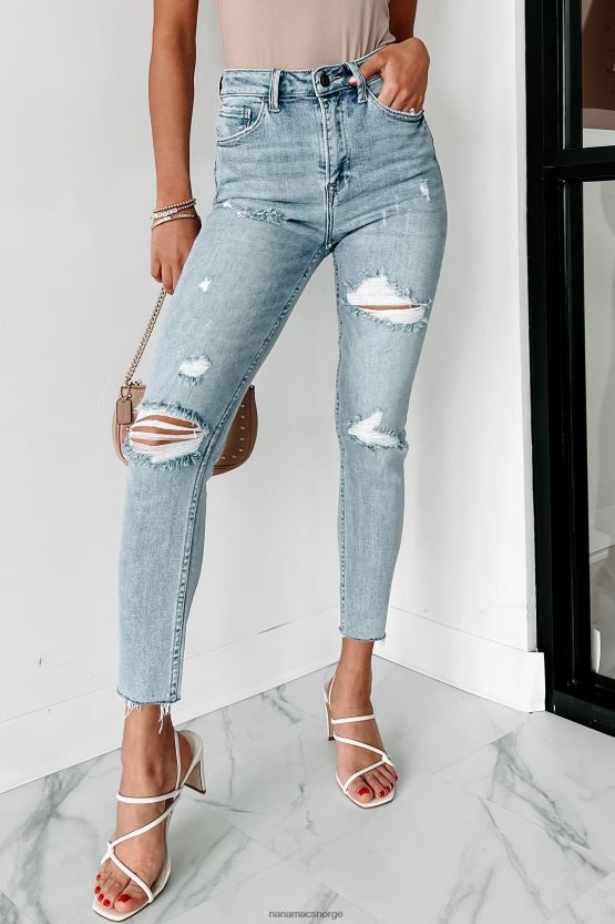 lys NanaMacs tisha high rise distressed avslappet passform skinny risen jeans 402NJ03428