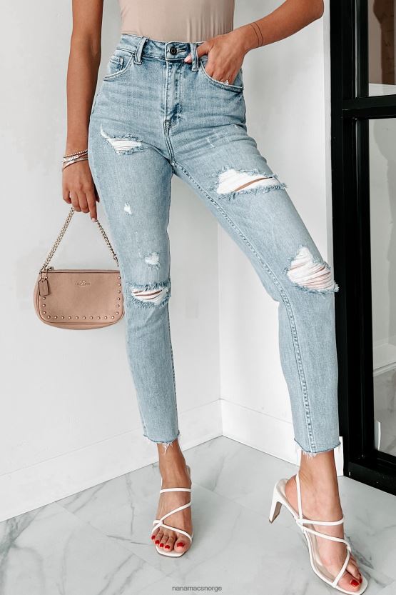 lys NanaMacs tisha high rise distressed avslappet passform skinny risen jeans 402NJ03428