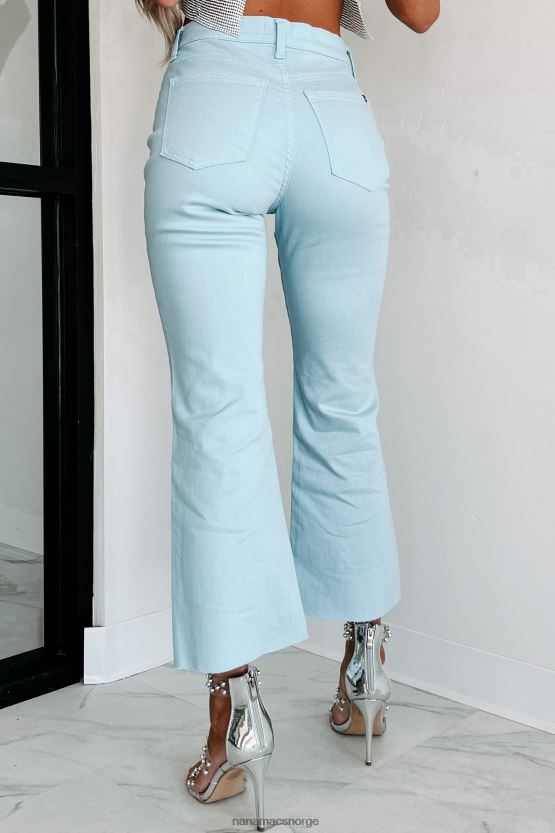 lyse blå NanaMacs det er mitt valg, høye beskårede kick flare sneak peek jeans 402NJ03385