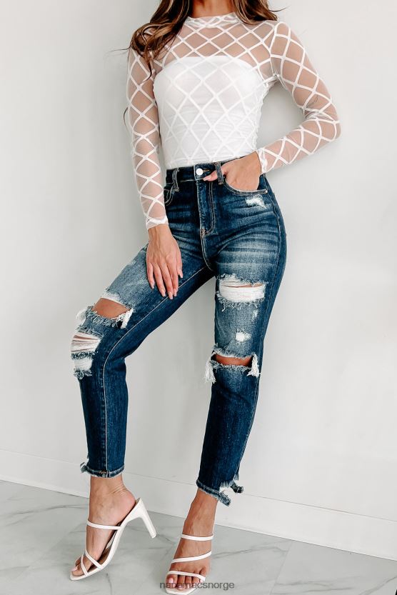 mørk NanaMacs lagre unnskyldninger høy stige distressed risen boyfriend jeans 402NJ03391