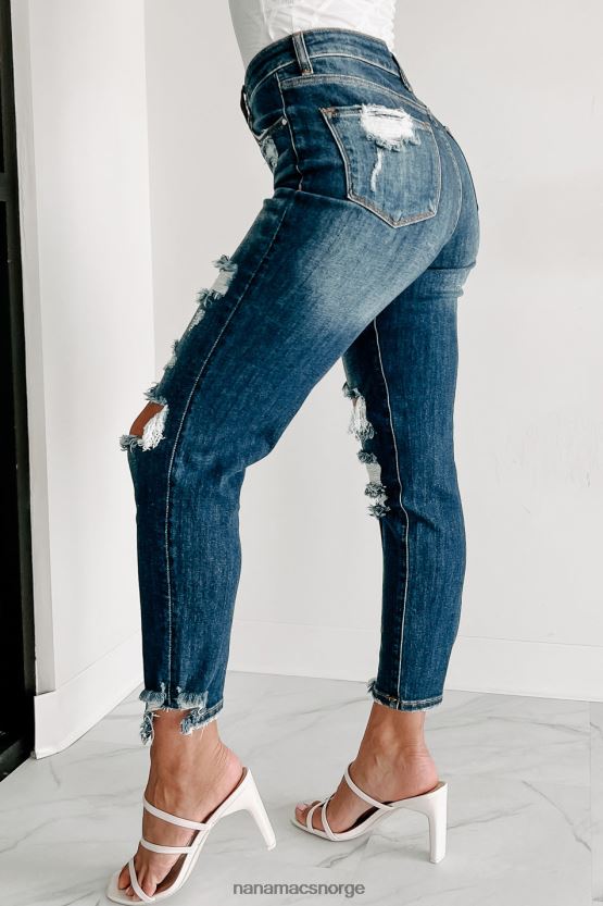 mørk NanaMacs lagre unnskyldninger høy stige distressed risen boyfriend jeans 402NJ03391