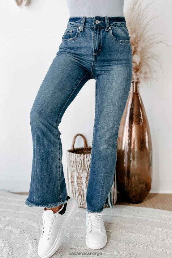 medium NanaMacs albuquerque jeans med høy vekst med splittkant 402NJ03425