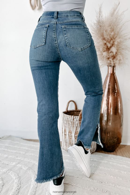 medium NanaMacs albuquerque jeans med høy vekst med splittkant 402NJ03425