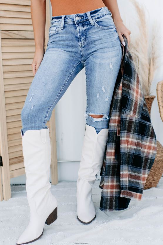 medium NanaMacs all that jazz mid-rise vervet slim straight distressed jeans 402NJ03500