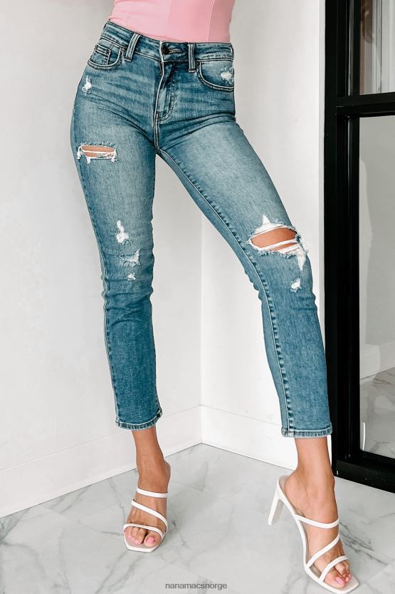medium NanaMacs dårlig innflytelse mid-rise distressed slim fit eunina jeans 402NJ03488
