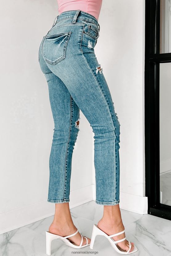 medium NanaMacs dårlig innflytelse mid-rise distressed slim fit eunina jeans 402NJ03488