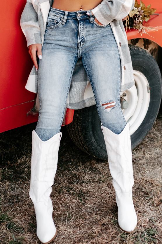 medium NanaMacs går videre høye kancan distressed jeans 402NJ03434