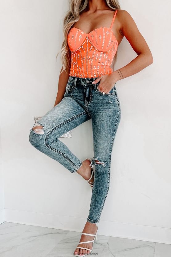 medium NanaMacs strengt casual mid-rise distressed eunina skinny jeans 402NJ03492