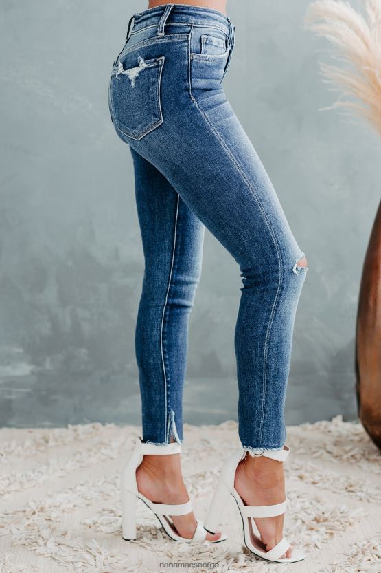 medium NanaMacs tar skritt flyvende ape mellomhøye rå hem skinny jeans 402NJ03505