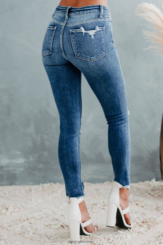 medium NanaMacs tar skritt flyvende ape mellomhøye rå hem skinny jeans 402NJ03505