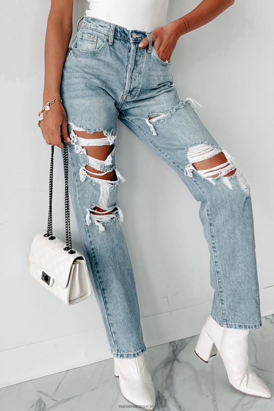 medium denim NanaMacs kall faren din høyhus cello distressed dad jeans 402NJ03443