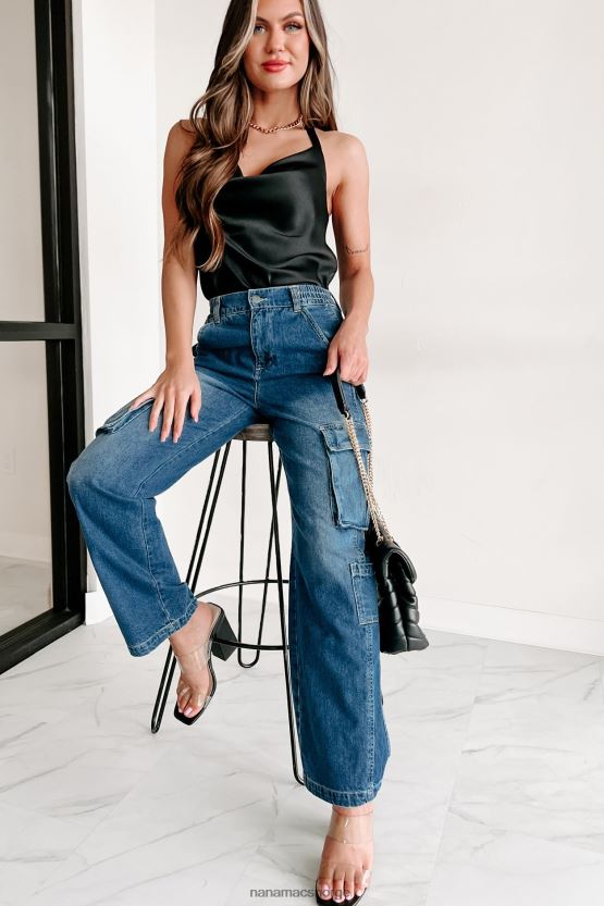 medium denim NanaMacs komme til poenget wide leg cargo jeans 402NJ03136